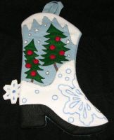 COWBOY BOOT Shape Christmas STOCKING - NEW